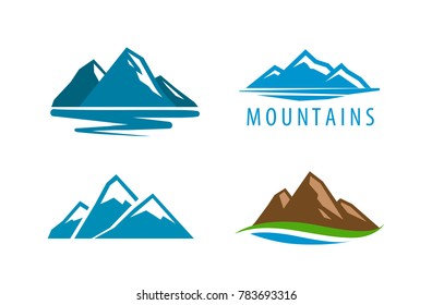 Mountain, rock logo. Vector illustration
