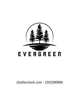 Mountain rock and pines outdoor camping labels. Adventure mountain pine tree logo. Vector climbing label, hiking travel and adventure vector.