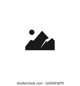 mountain rock shilhouette logo vector.