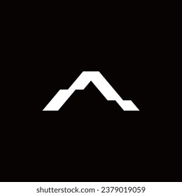 Mountain rock stone logo design illustration vector template