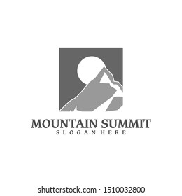 Mountain rock summit logo design