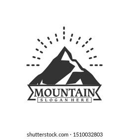 Mountain rock summit logo design