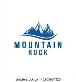 mountain rock summit logo design vector for outdoor