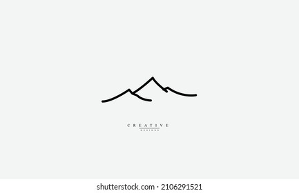 Mountain rock vector logo design