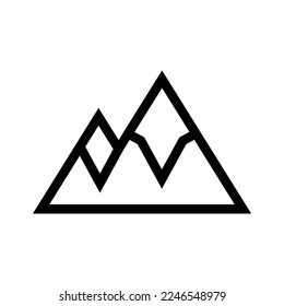 Mountain, rock and vertex icon. Sign isolated on white background. Vector EPS 10
