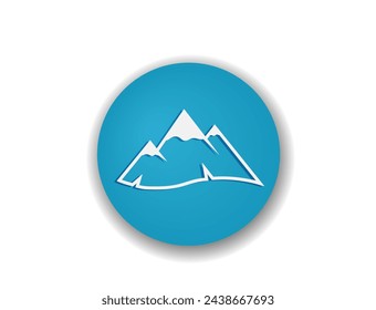 mountain round icon. nature, recreation and tourism symbol. vector color illustration for tourism design
