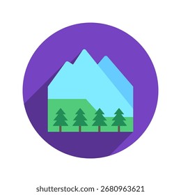 Berggerundetes Farbsymbol Mini-Illustrationssymbol. Für moderne Konzeption, Print, UI, UX-Kit, Web- und App-Entwicklung. Vektorgrafik mit Bezug zu Büro, Bildung, Prüfung und mehr