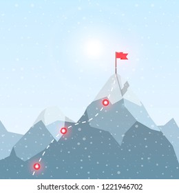 mountain route climbing vector 