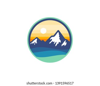 mountain scene in afternoon and line of water