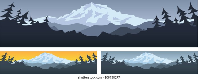 Mountain Scene (Mountain scene banner with room for text)