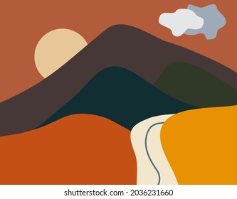 Mountain scenery abstract background, wallpaper and poster