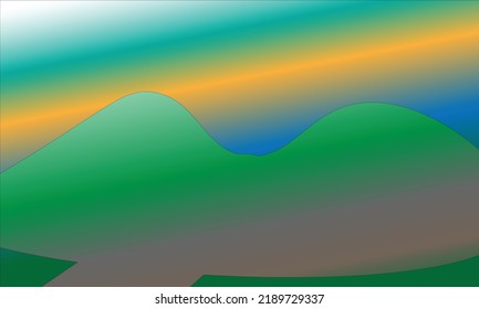 Hintergrund der Berge mit einer Kombination aus Grün, Orange, Blau, Grau und Weiß