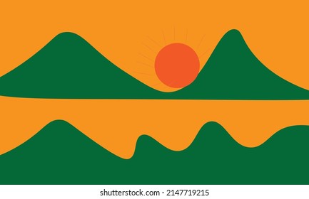 El paisaje de montaña por la noche. Este fondo es adecuado para el fondo de la computadora, el fondo del teléfono celular y más.
