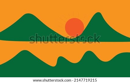Mountain scenery in the evening. This background is suitable for computer background, cellphone background and more.