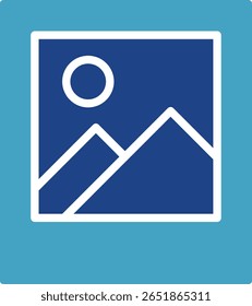 Mountain scenery frame icon that displays the exoticism of nature and stores beautiful memories after a vacation.