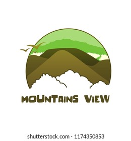 Mountain Scenery Icon Vector