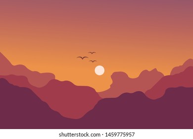 mountain scenery Landscape vector illustration of modern background