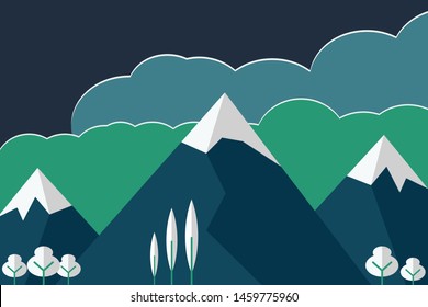 mountain scenery Landscape vector illustration of modern background