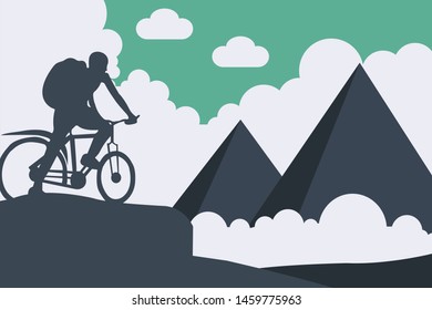 mountain scenery Landscape vector illustration of modern background