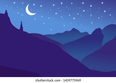 mountain scenery Landscape vector illustration of modern baground