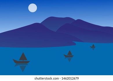 mountain scenery Landscape vector illustration of modern background