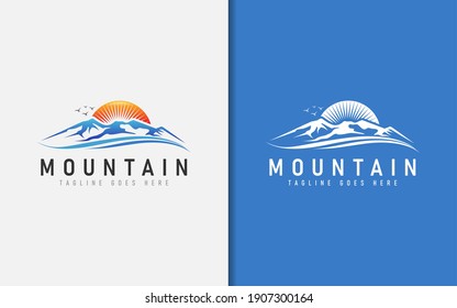 Mountain Scenery Logo Design. Usable For Business, Community, Foundation, Services Company. Vector Logo Design Illustration.