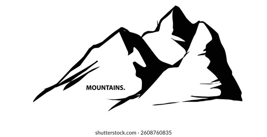 mountain scenery silhouette vector illustration