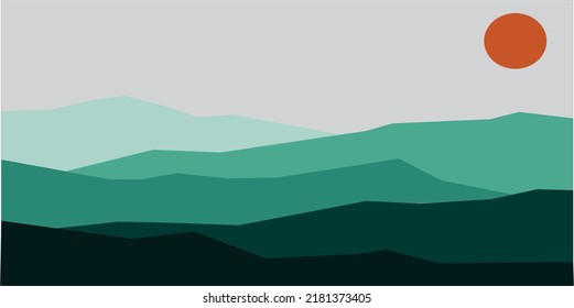 mountain scenery vector, eps file