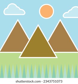 Mountain scenery Vector image or clip art