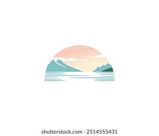 mountain scenery vector template designs