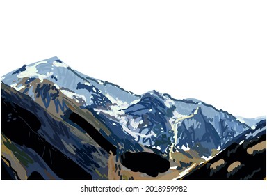 mountain scribble drawing vector illustration