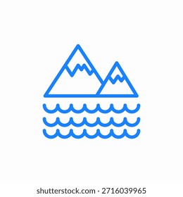 Vector de signo de icono de mar de montaña