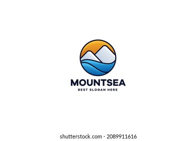 Mountain Sea Logo Gradient Color