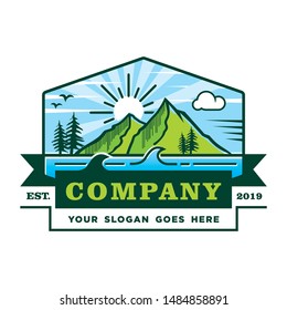 Mountain sea Logo, Landscape logo