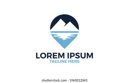 Mountain Sea Logo Vector Icon Illustration