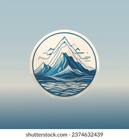 Mountain and sea vector for t-shirt design