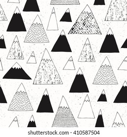 Mountain seamless pattern. Modern design. Vector illustration. 