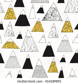 Mountain seamless pattern. Modern design. Vector illustration. 