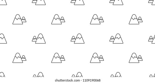 mountain seamless pattern vector snow mountain hill forest wood scarf wallpaper background cartoon doodle isolated