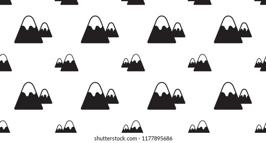 mountain seamless pattern vector snow mountain hill forest wood scarf isolated wallpaper repeat background doodle cartoon