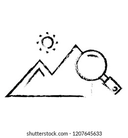 mountain search vector icon