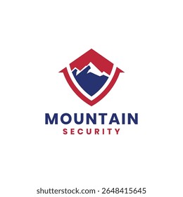 mountain security shield logo design concept
