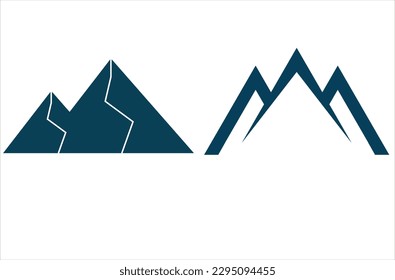 Berg , Satz von blauen Felsen Berg . Bundle Vektor.Set von Gebirgsformen auf weißem Hintergrund.Vektorgrafik.