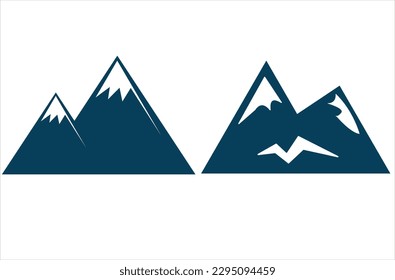 mountain  , set of blue rocky mountain . bundle vector.Set of mountais shapes on white background.Vector illustration.