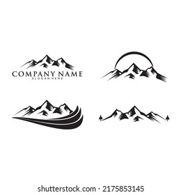 Mountain set illustration vector logo