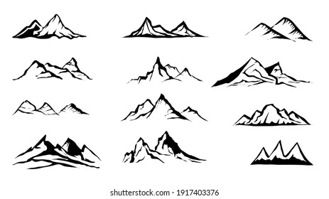 Mountain set isolated on white background. Vector Illustration EPS 10