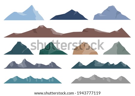Mountain set vector design illustration isolated on white background