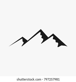 mountain set vector logo, hipster logo, retro logo, black white