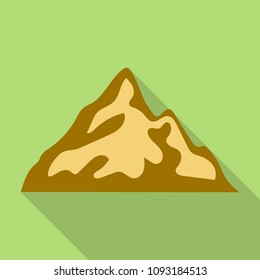 Mountain with shadow icon. Flat illustration of mountain with shadow vector icon for web design