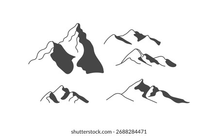 Mountain shape with black and white style